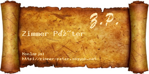 Zimmer Péter névjegykártya